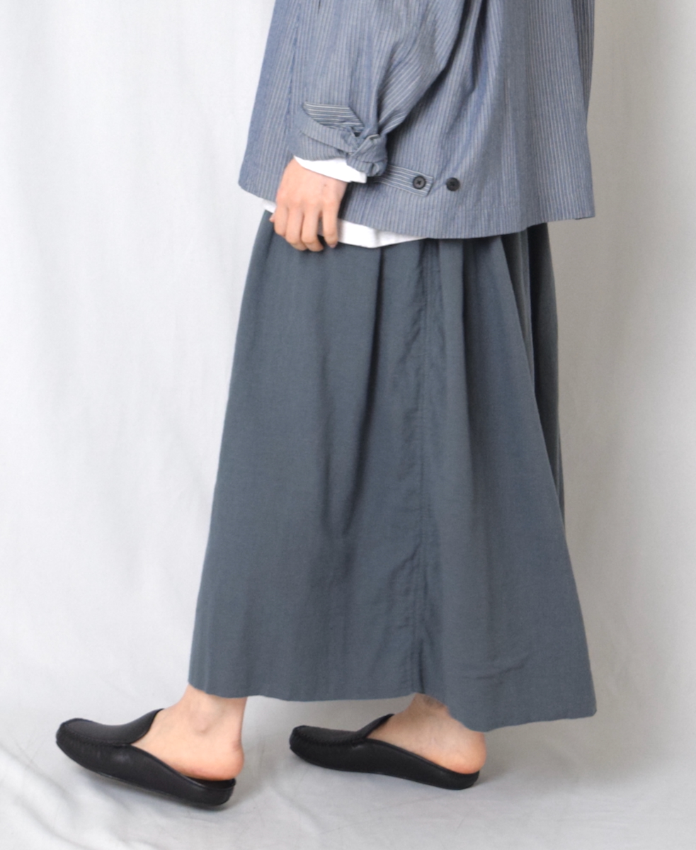 INAM2504G3D(スカート) 30s GAUZE OVERDYE　EASY GATHERED SKIRT