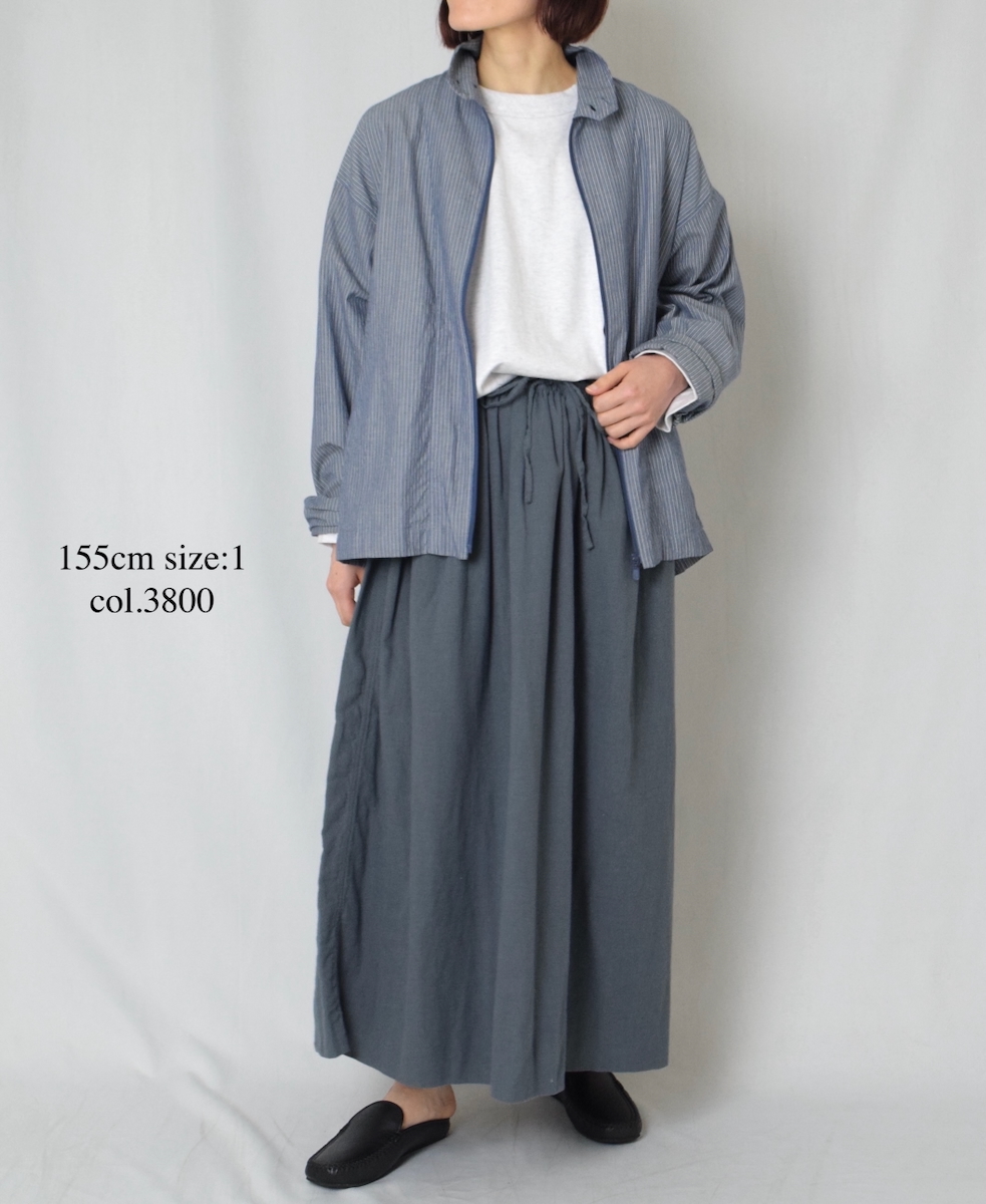 INAM2504G3D(スカート) 30s GAUZE OVERDYE　EASY GATHERED SKIRT