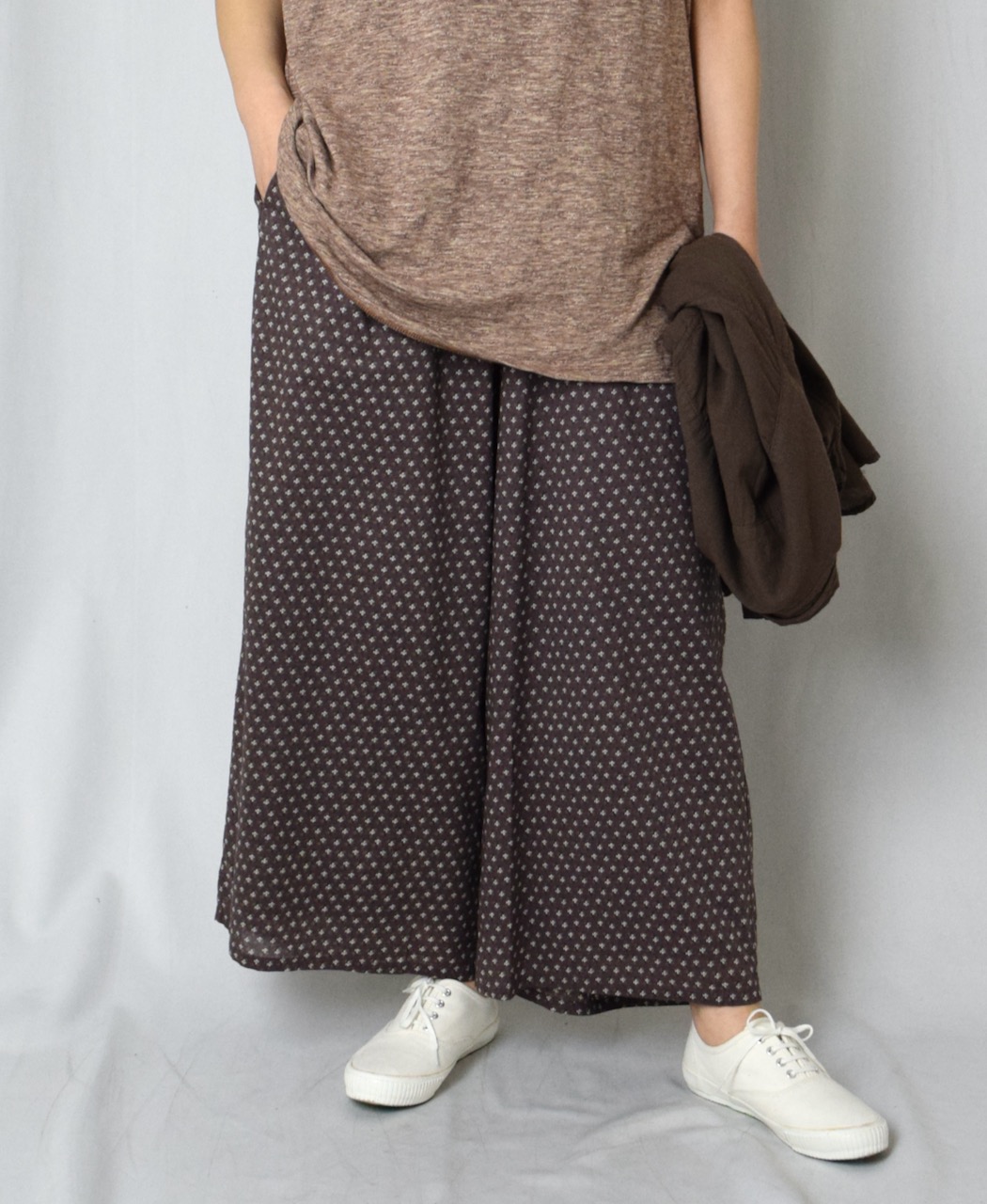 NSL25106(パンツ) 80s COTTON VOILE SMALL FLOWER PRINT WIDE EASY PANTS