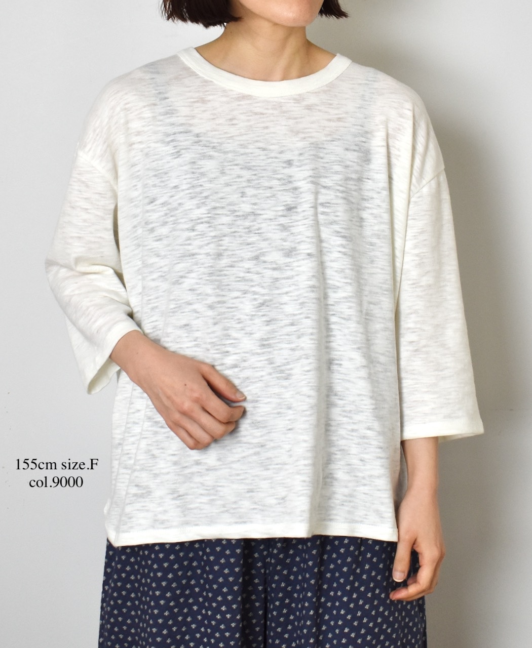 GNSL25041(Tシャツ) SLUB VINTAGE CREW-NECK 3/4SL LONG SHIRT