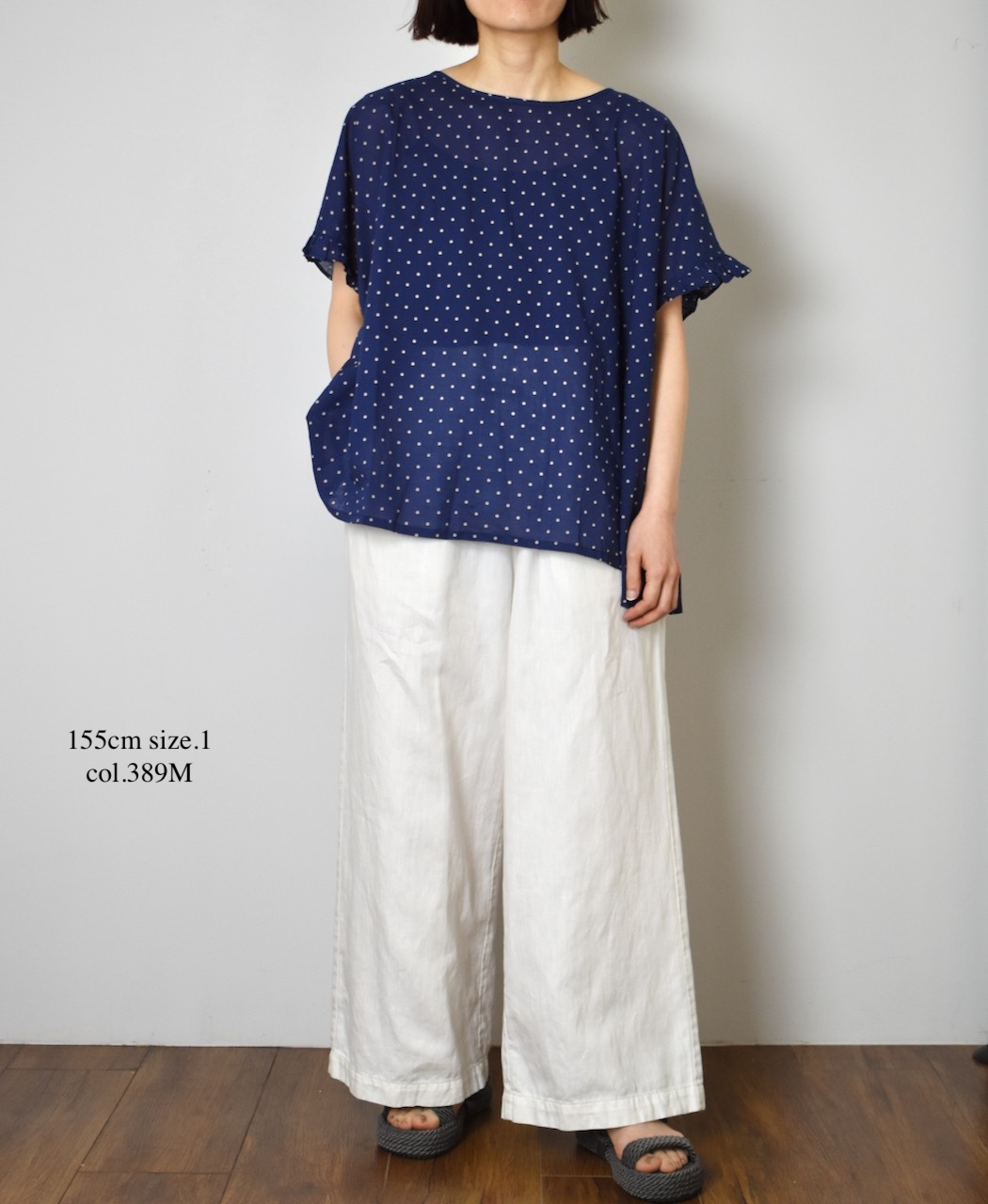 NSL24012 (ブラウス) 80s COTTON VOILE DOT PRINT GATHERED SMOCK