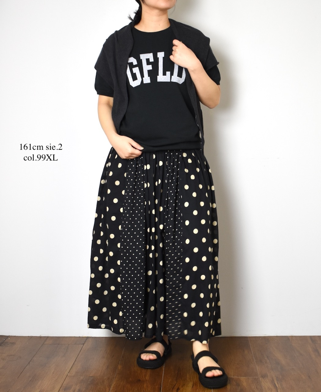 NSL25017(スカート) 80s COTTON VOILE DOT PRINT(PATCHWORK) GATHERED SKIRT