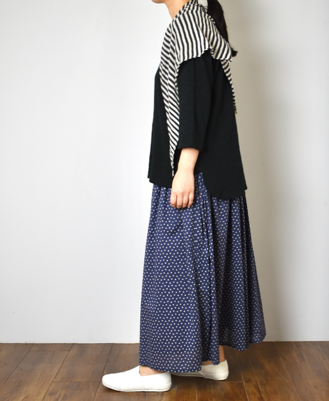 NSL25105(スカート) 80s COTTON VOILE SMALL FLOWER PRINT GATHERED SKIRT