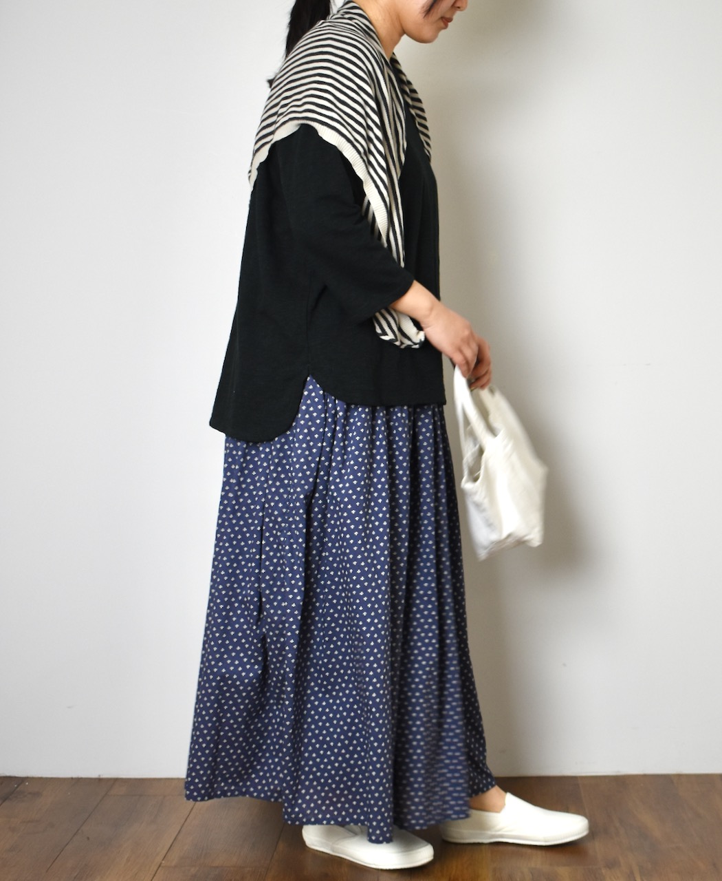 NSL25105(スカート) 80s COTTON VOILE SMALL FLOWER PRINT GATHERED SKIRT