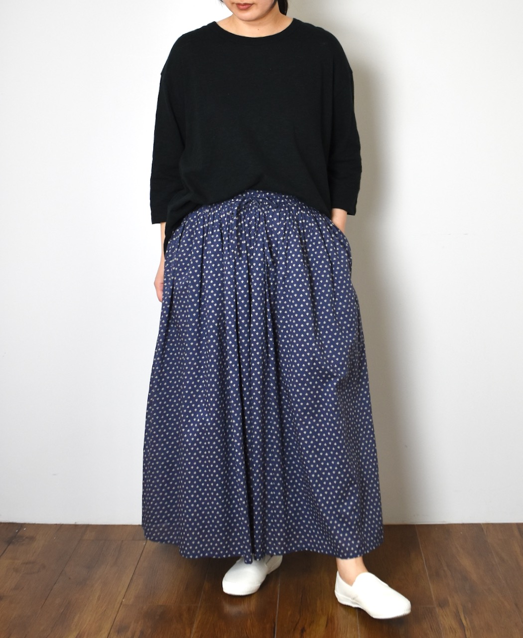 NSL25105(スカート) 80s COTTON VOILE SMALL FLOWER PRINT GATHERED SKIRT