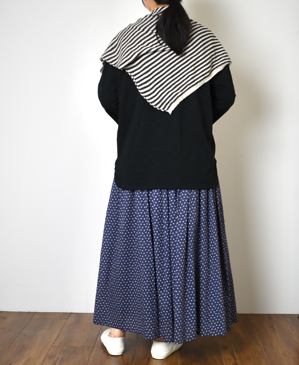 NSL25105(スカート) 80s COTTON VOILE SMALL FLOWER PRINT GATHERED SKIRT