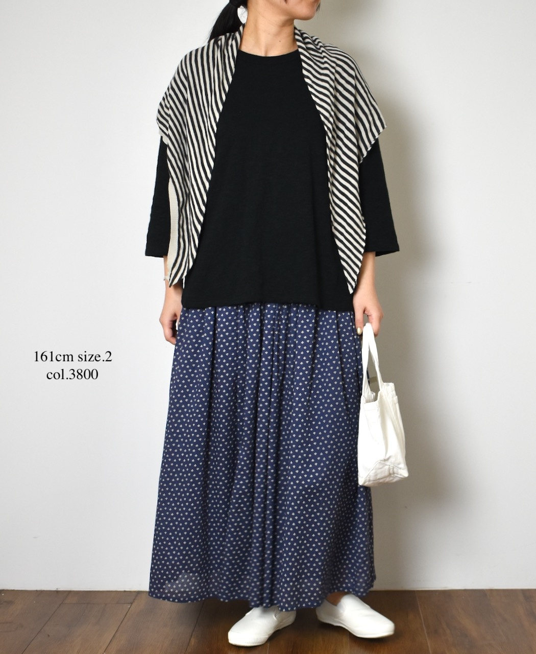 NSL25105(スカート) 80s COTTON VOILE SMALL FLOWER PRINT GATHERED SKIRT