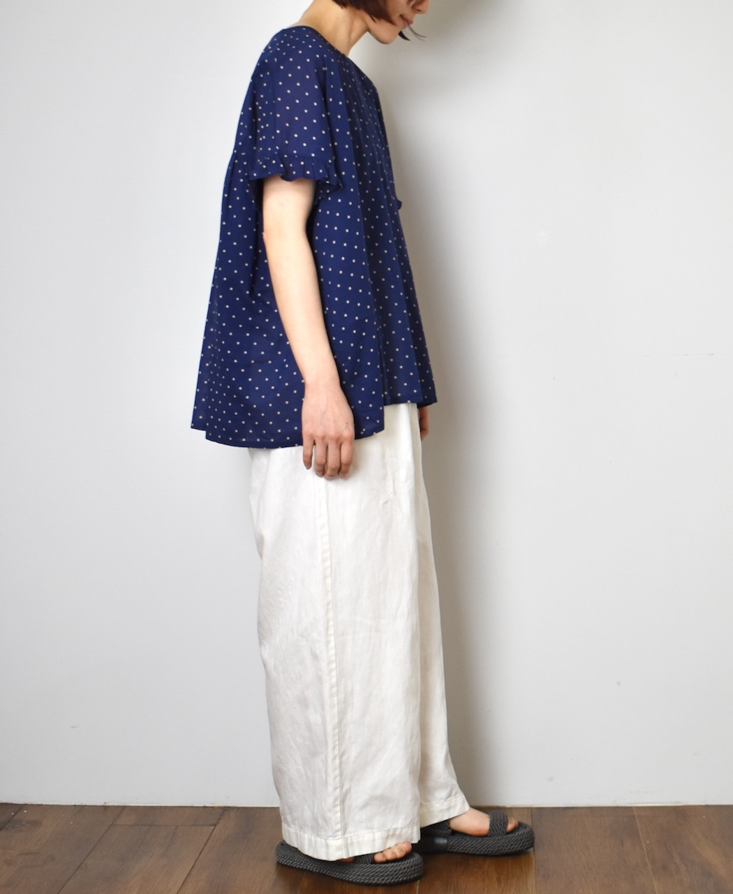 GNMDS2102CL (パンツ) 5.1oz WASHED COTTON / LINEN DENIM EASY WIDE PANTS