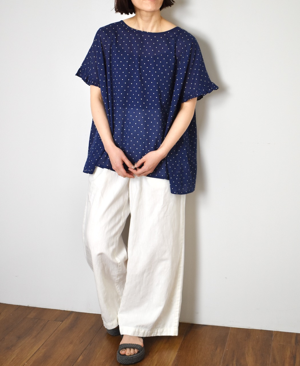 GNMDS2102CL (パンツ) 5.1oz WASHED COTTON / LINEN DENIM EASY WIDE PANTS