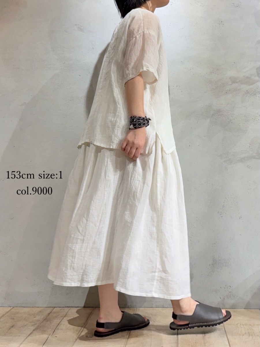 NMDS25245(スカート) 80s POWER LOOM LINEN PLAIN GATHERED SKIRT WITH LINING