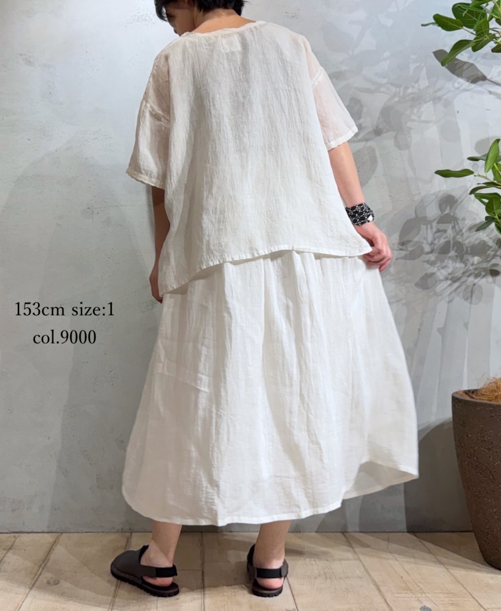 NMDS25245(スカート) 80s POWER LOOM LINEN PLAIN GATHERED SKIRT WITH LINING