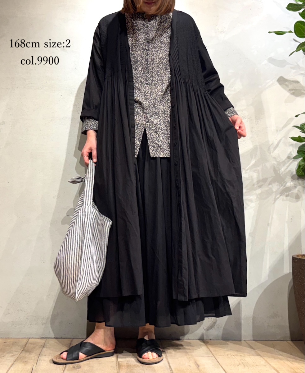 NMDS25225(ワンピース) 80s ORGANIC VOILE PLAIN MINI PINTUCK CACHE COEUR DRESS