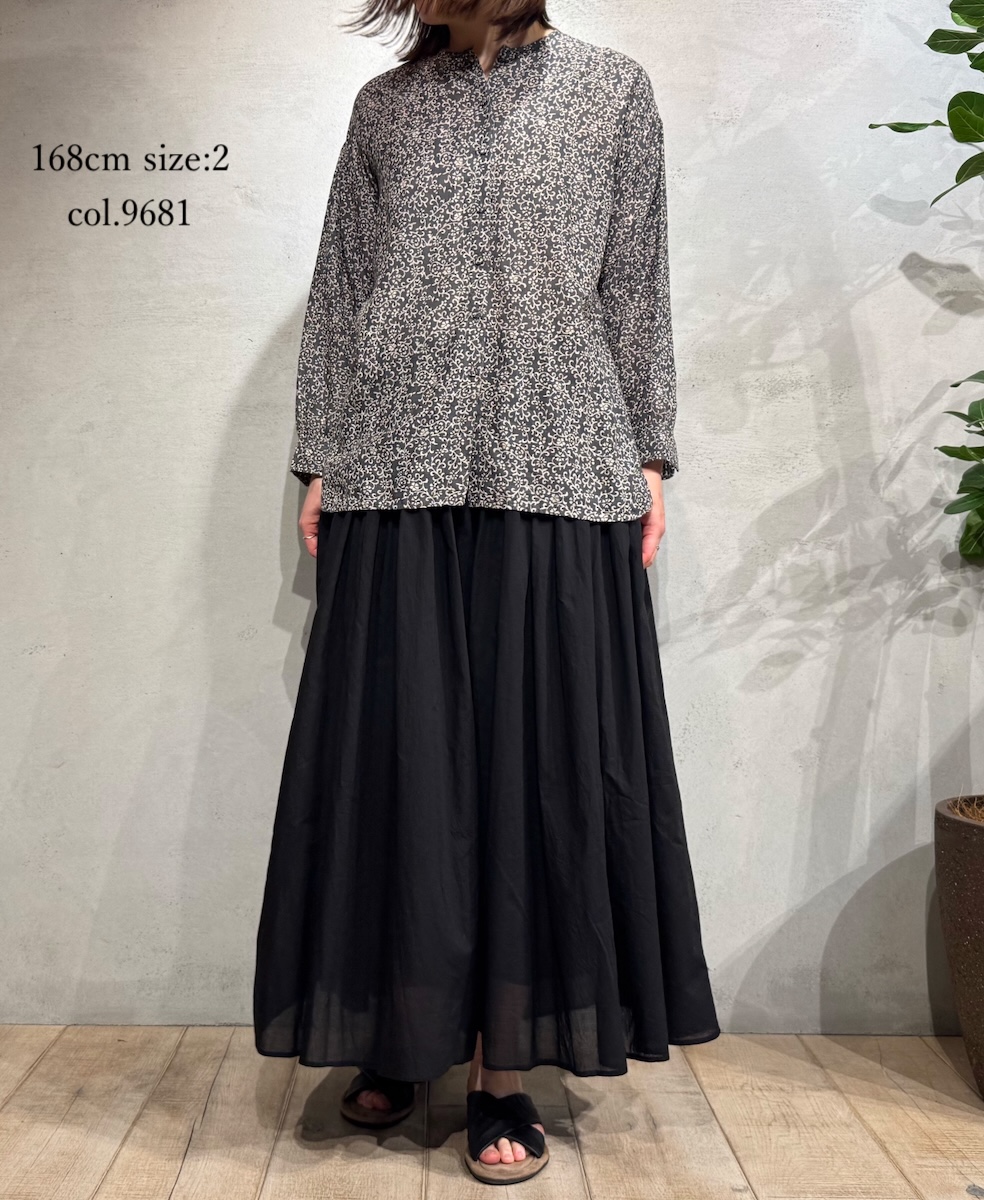 INMDS25091(シャツ) POWER LOOM COTTON DOBIE CHECK ARABESQUE SCREEN PRINT CREW-NECK SHIRT