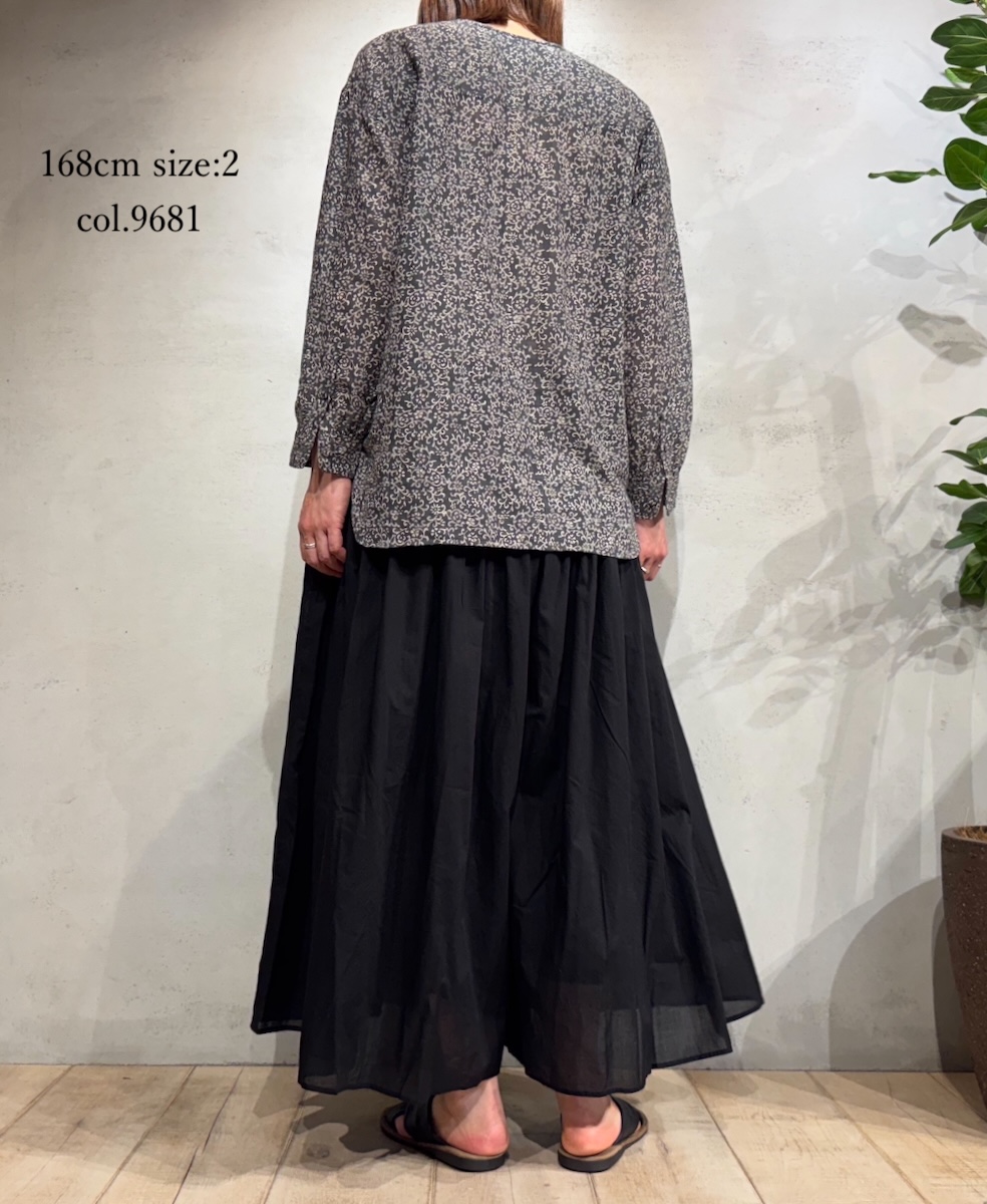 INMDS25091(シャツ) POWER LOOM COTTON DOBIE CHECK ARABESQUE SCREEN PRINT CREW-NECK SHIRT