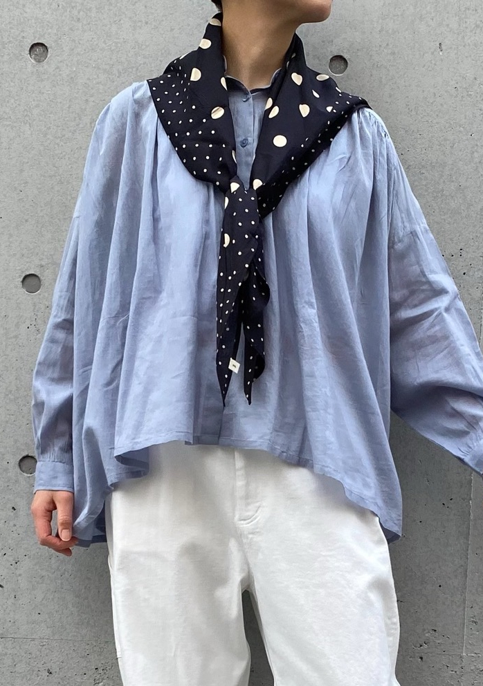 NSL22017 (スカーフ) COTTON VOILE DOT PRINT TRIANGLE SCARF