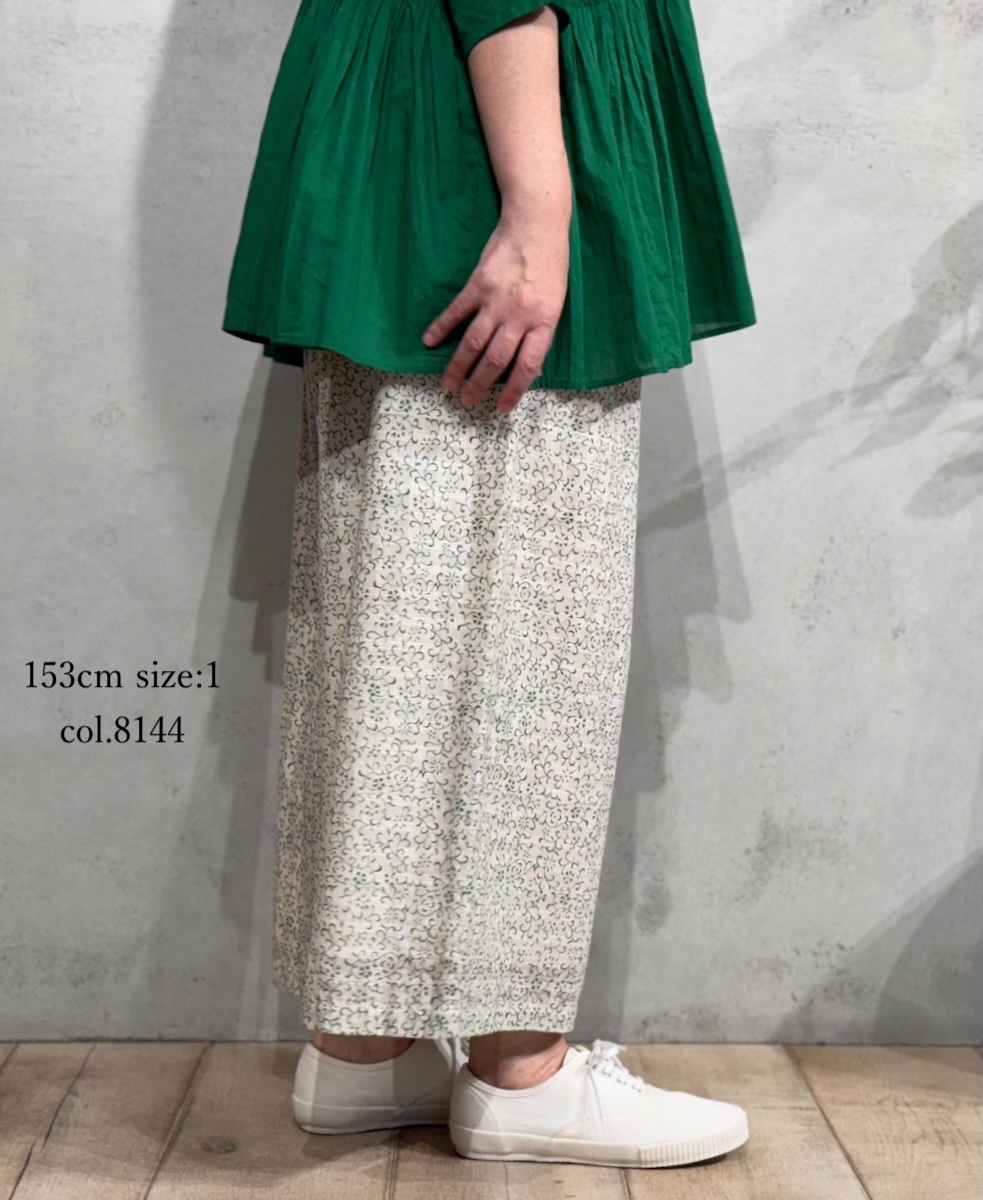 INMDS25095(パンツ) POWER LOOM COTTON DOBIE CHECK ARABESQUE SCREEN PRINT EASY PANTS