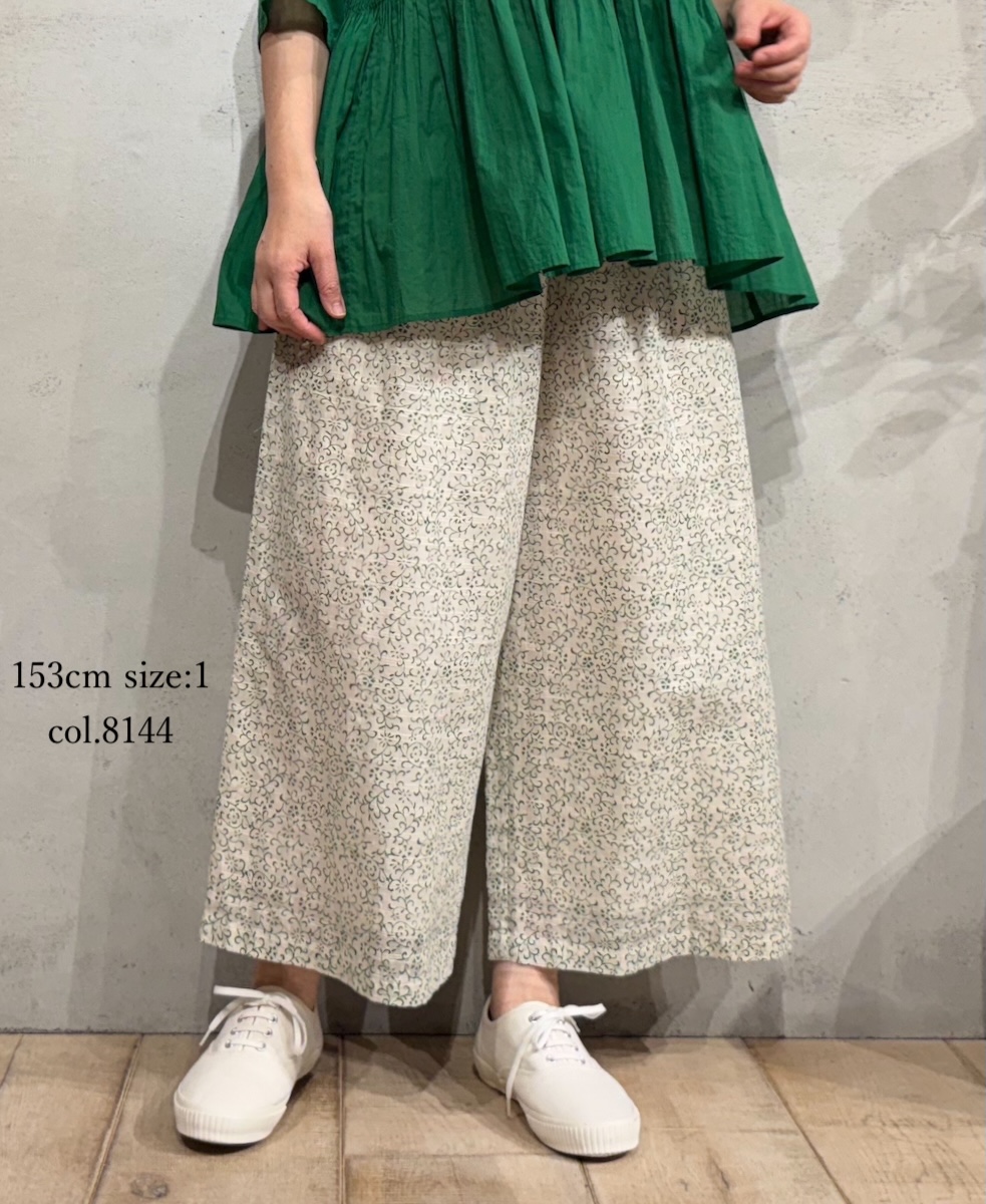 INMDS25095(パンツ) POWER LOOM COTTON DOBIE CHECK ARABESQUE SCREEN PRINT EASY PANTS