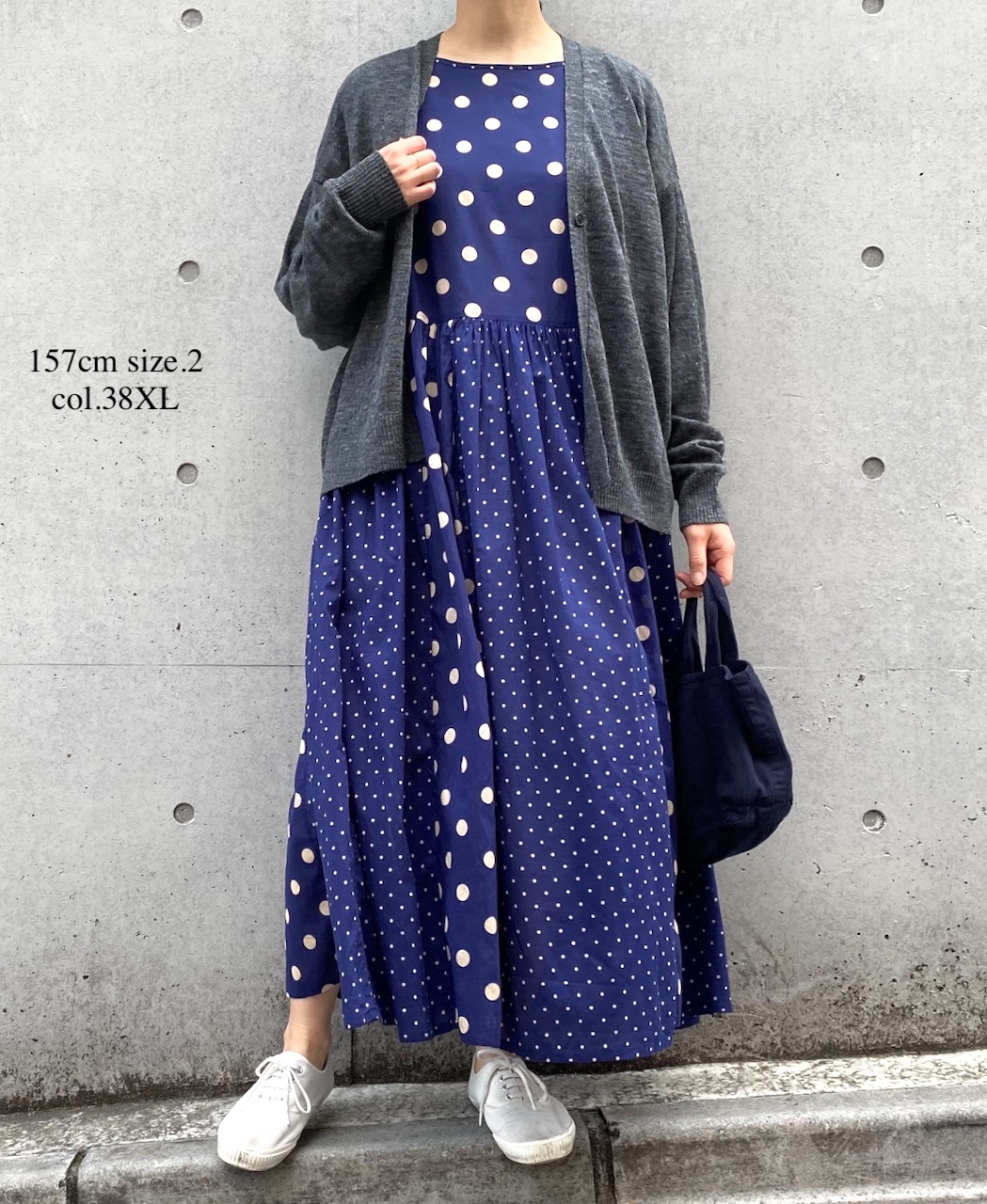 NSL25016(ワンピース) 80s COTTON VOILE DOT PRINT(PATCHWORK) BOAT NECK DRESS