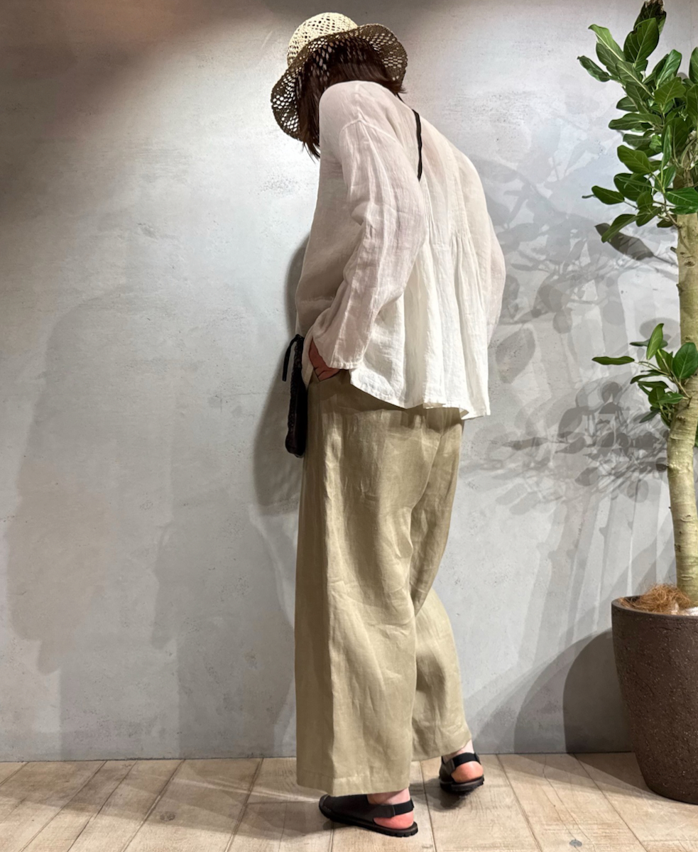 ●GNMDS2502NLT(パンツ) LINEN TWILL 2TUCK WIDE EASY PANTS