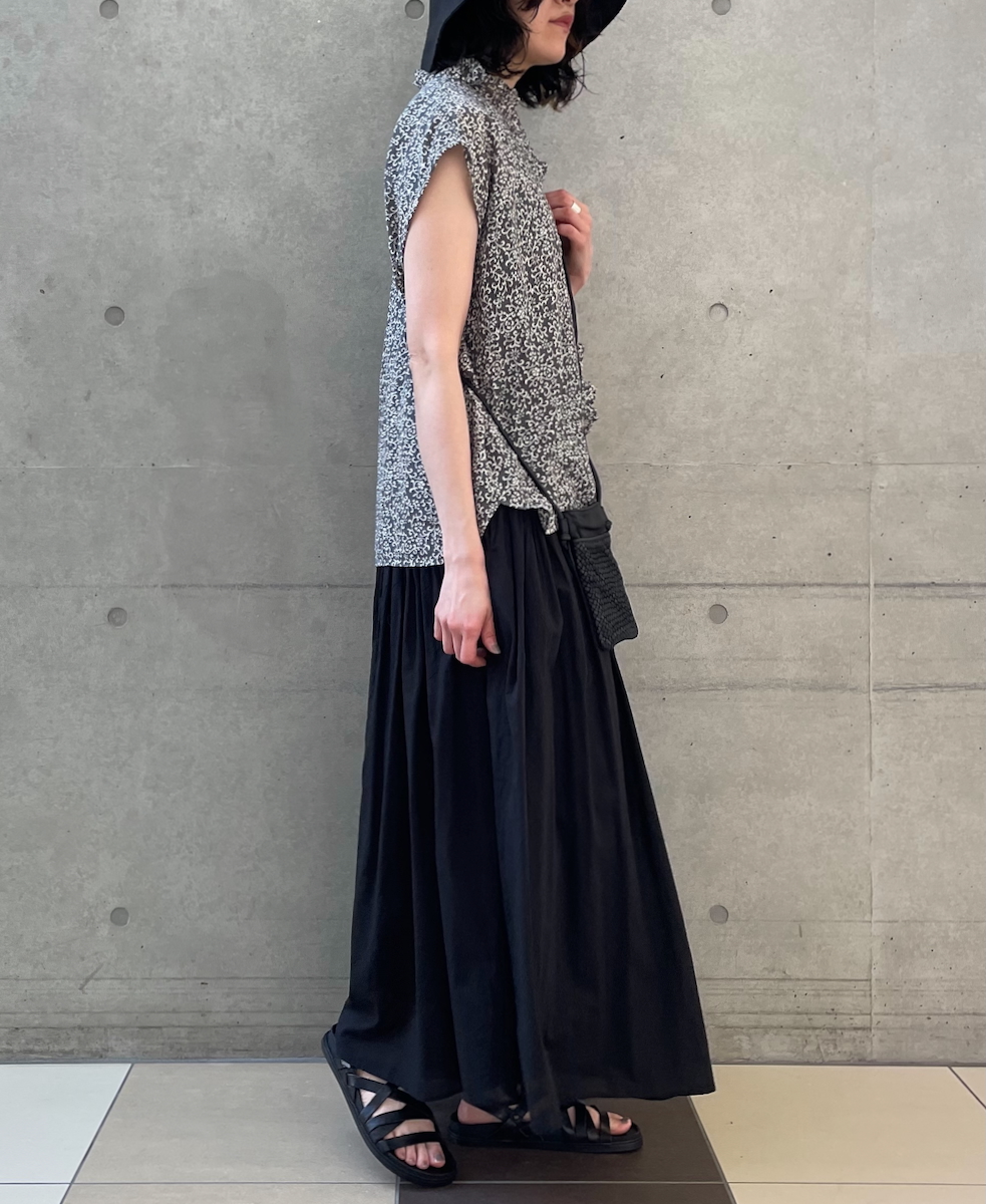 NMDS25226(パンツ) 80s ORGANIC VOILE PLAIN CULOTTES WITH MINI PINTUCK