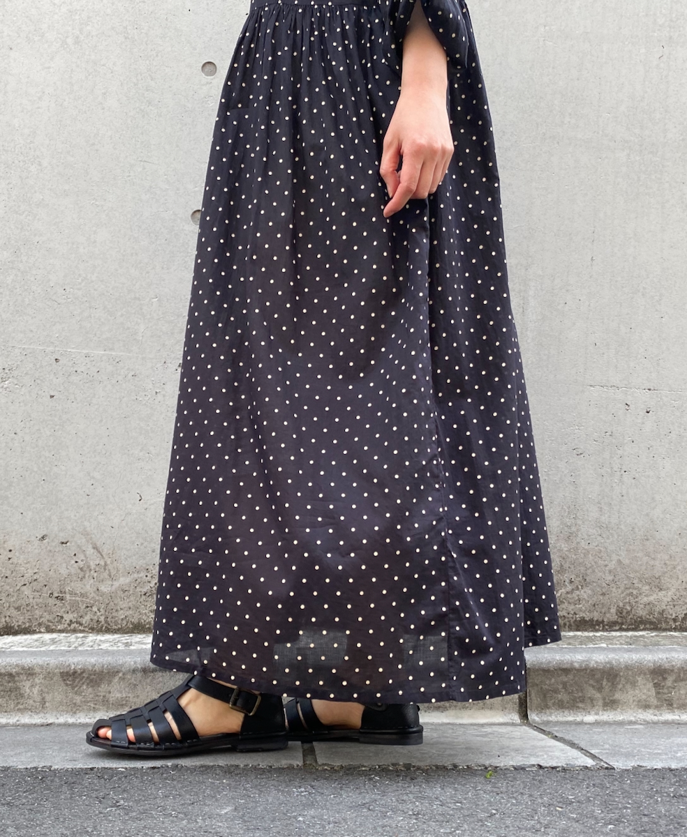 NSL25011(ワンピース)80sCOTTON VOILE DOT PRINT CREW-NECK PULLOVER DRESS