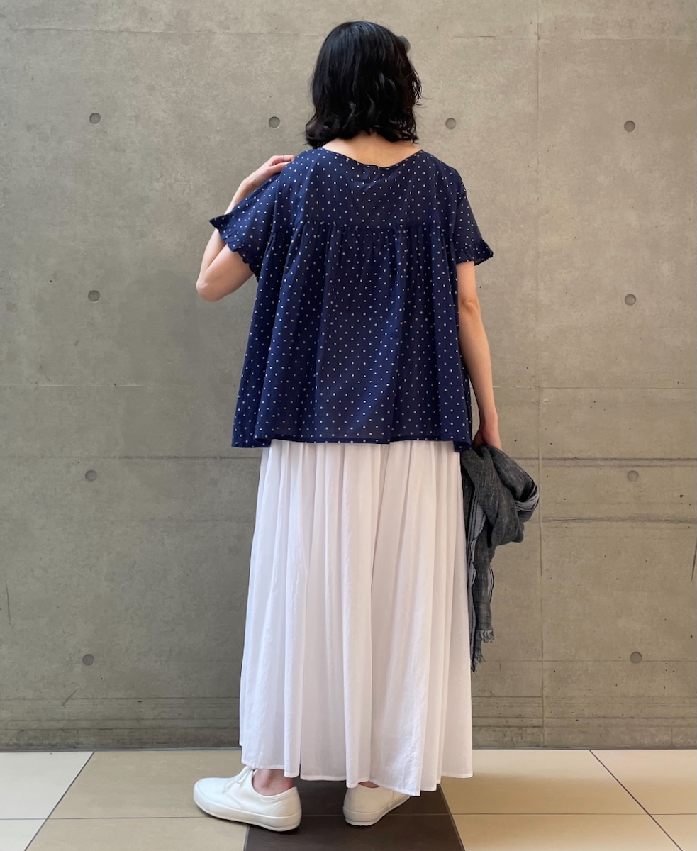 NMDS25226(パンツ) 80s ORGANIC VOILE PLAIN CULOTTES WITH MINI PINTUCK