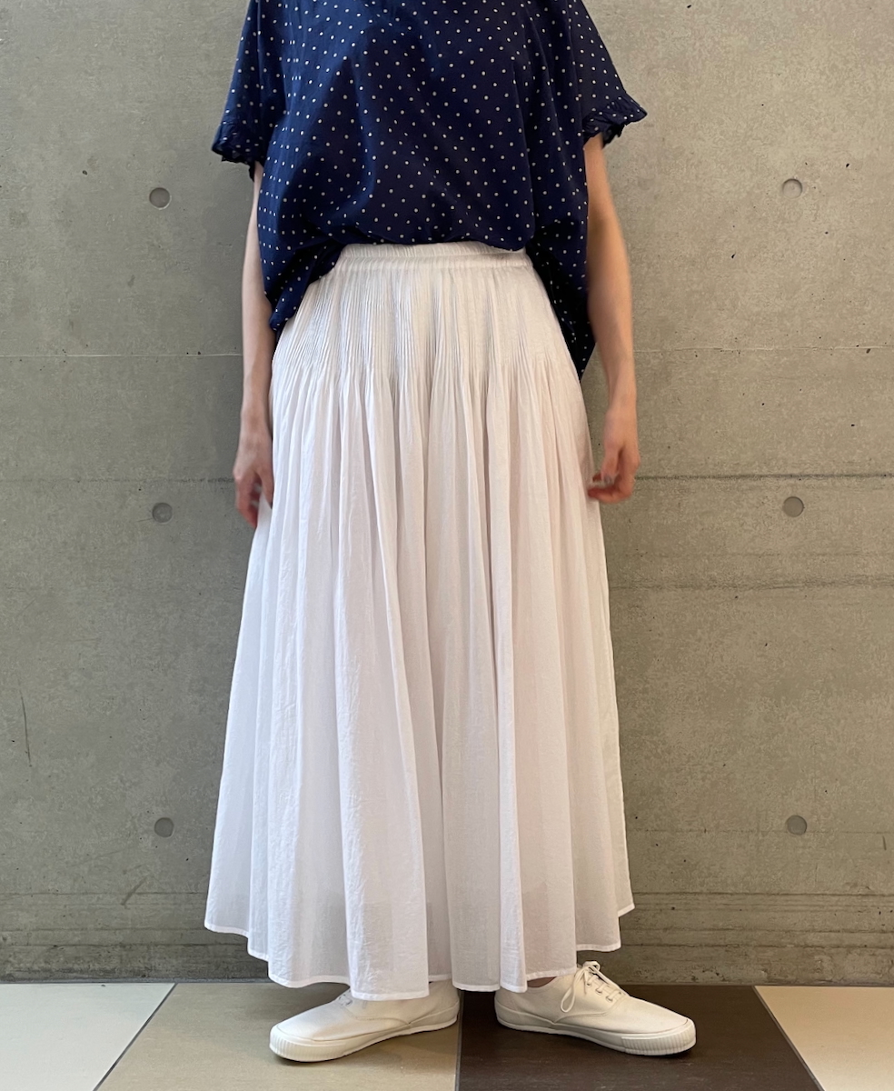 NMDS25226(パンツ) 80s ORGANIC VOILE PLAIN CULOTTES WITH MINI PINTUCK