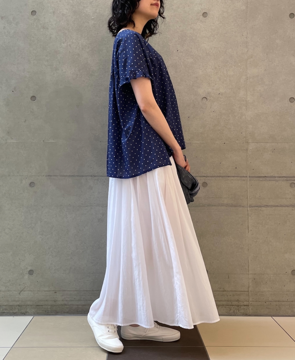NMDS25226(パンツ) 80s ORGANIC VOILE PLAIN CULOTTES WITH MINI PINTUCK