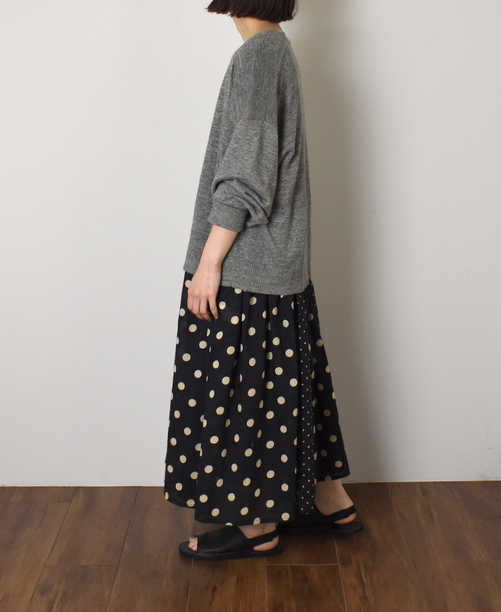 GNSL23302 (ニット) 12GG 1PLY LINEN PLAIN V-NECK 1 BUTTON CARDIGAN