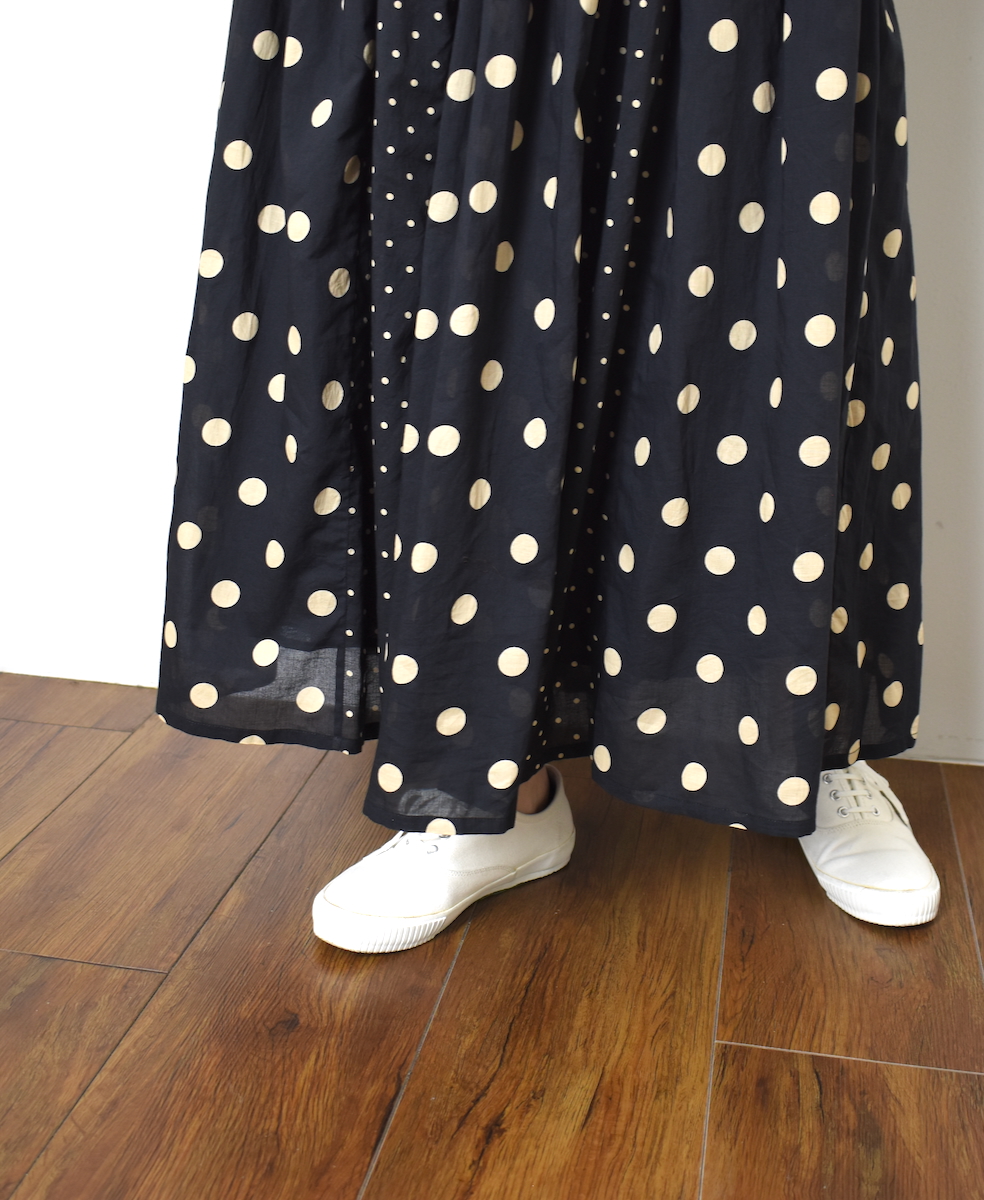 NSL25017(スカート) 80s COTTON VOILE DOT PRINT(PATCHWORK) GATHERED SKIRT