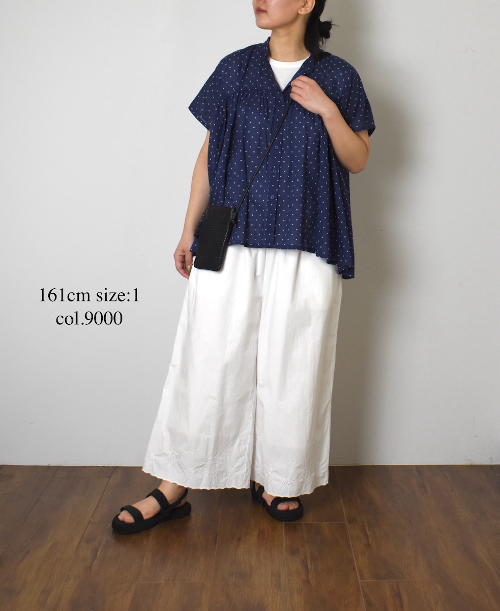 INSL25233(パンツ) 60s POPLIN PLAIN WITH CUT WORK EMBROIDERY EASY PANTS