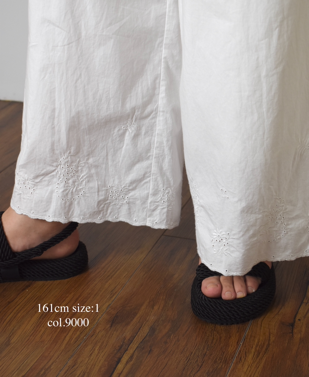 INSL25233(パンツ) 60s POPLIN PLAIN WITH CUT WORK EMBROIDERY EASY PANTS