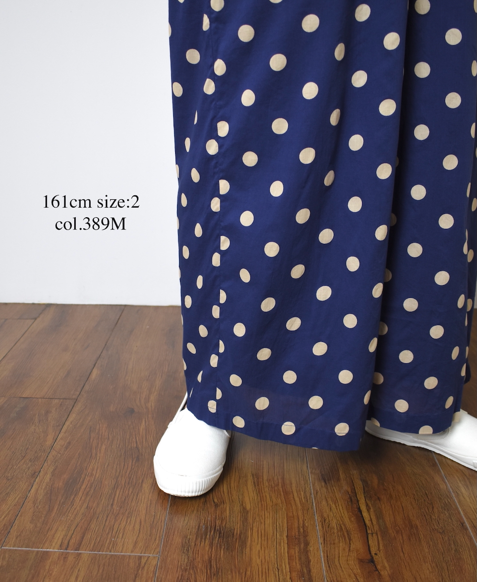 NSL22016 (パンツ) COTTON VOILE DOT PRINT WIDE EASY PANTS