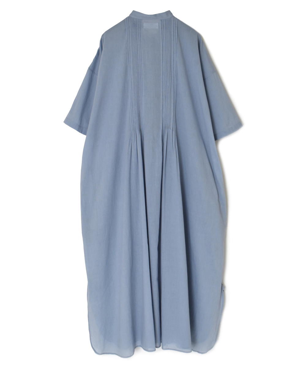 NSL25044(ワンピース) 80s COTTON VOILE PLAIN BANDED COLLAR S/SL PINTUCK DRESS