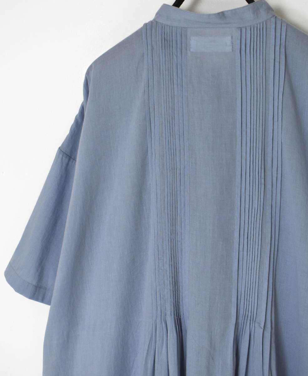 NSL25044(ワンピース) 80s COTTON VOILE PLAIN BANDED COLLAR S/SL PINTUCK DRESS