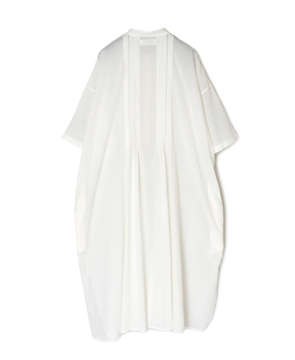 NSL25044(ワンピース) 80s COTTON VOILE PLAIN BANDED COLLAR S/SL PINTUCK DRESS