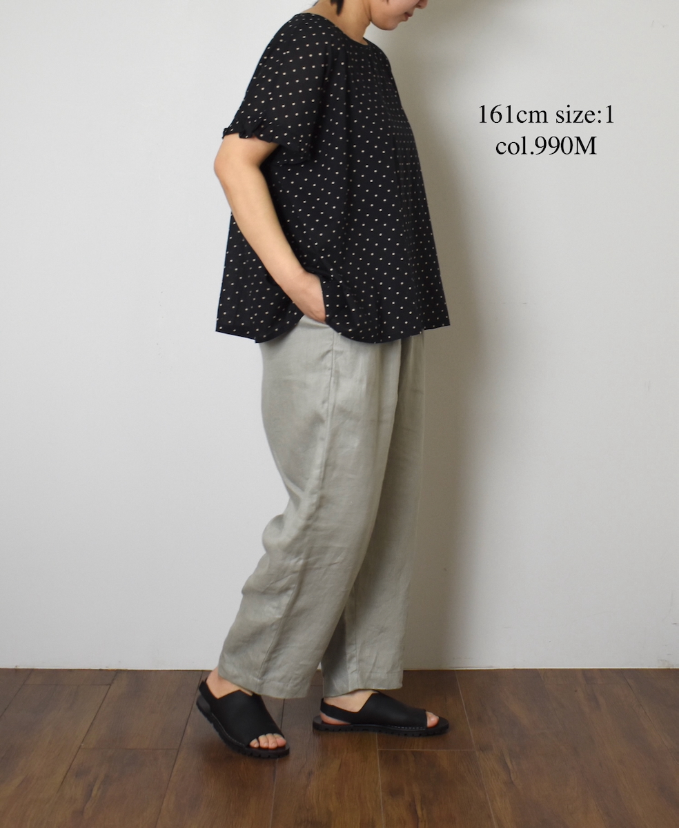 NSL24012 (ブラウス) 80s COTTON VOILE DOT PRINT GATHERED SMOCK