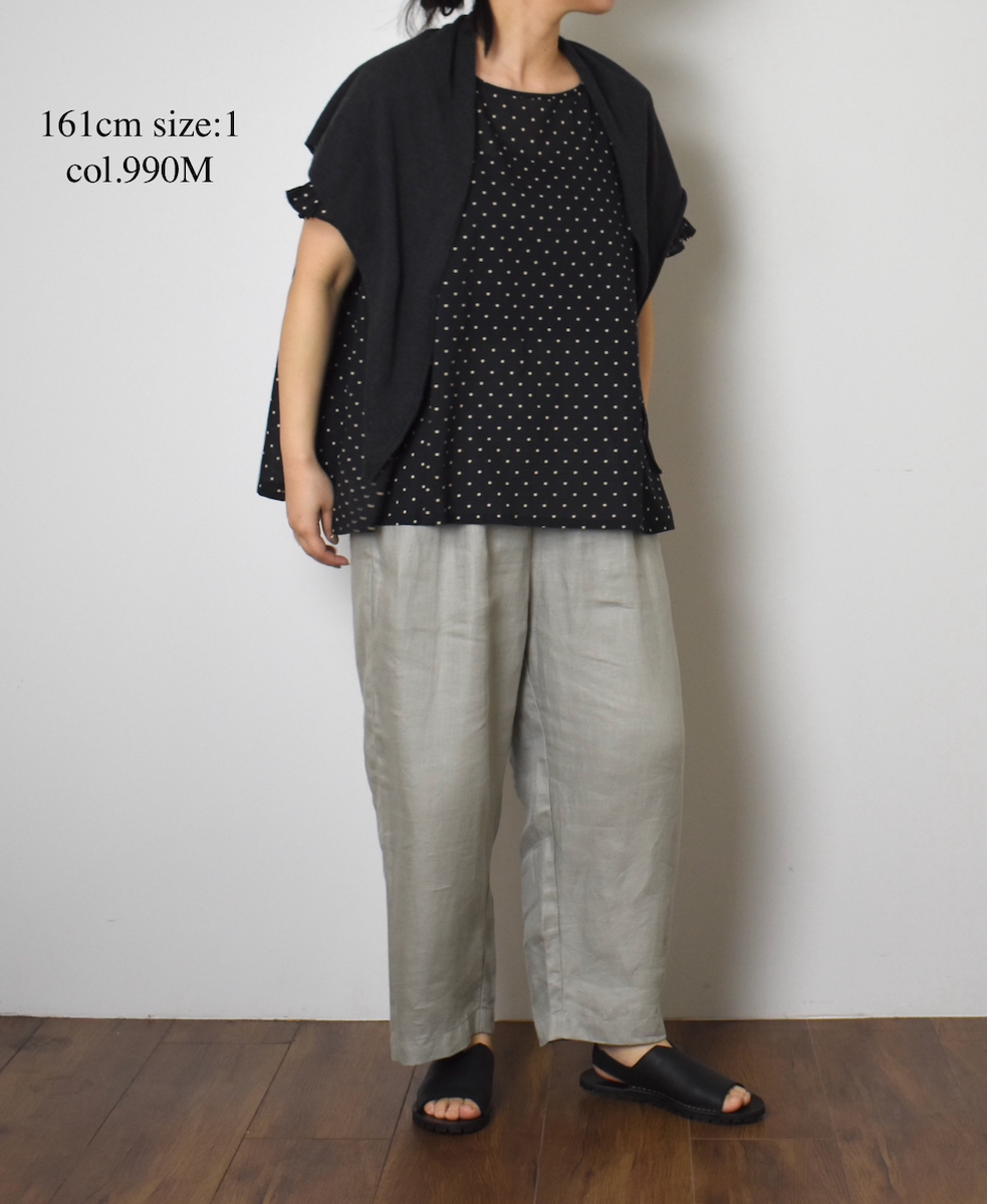 NSL24012 (ブラウス) 80s COTTON VOILE DOT PRINT GATHERED SMOCK