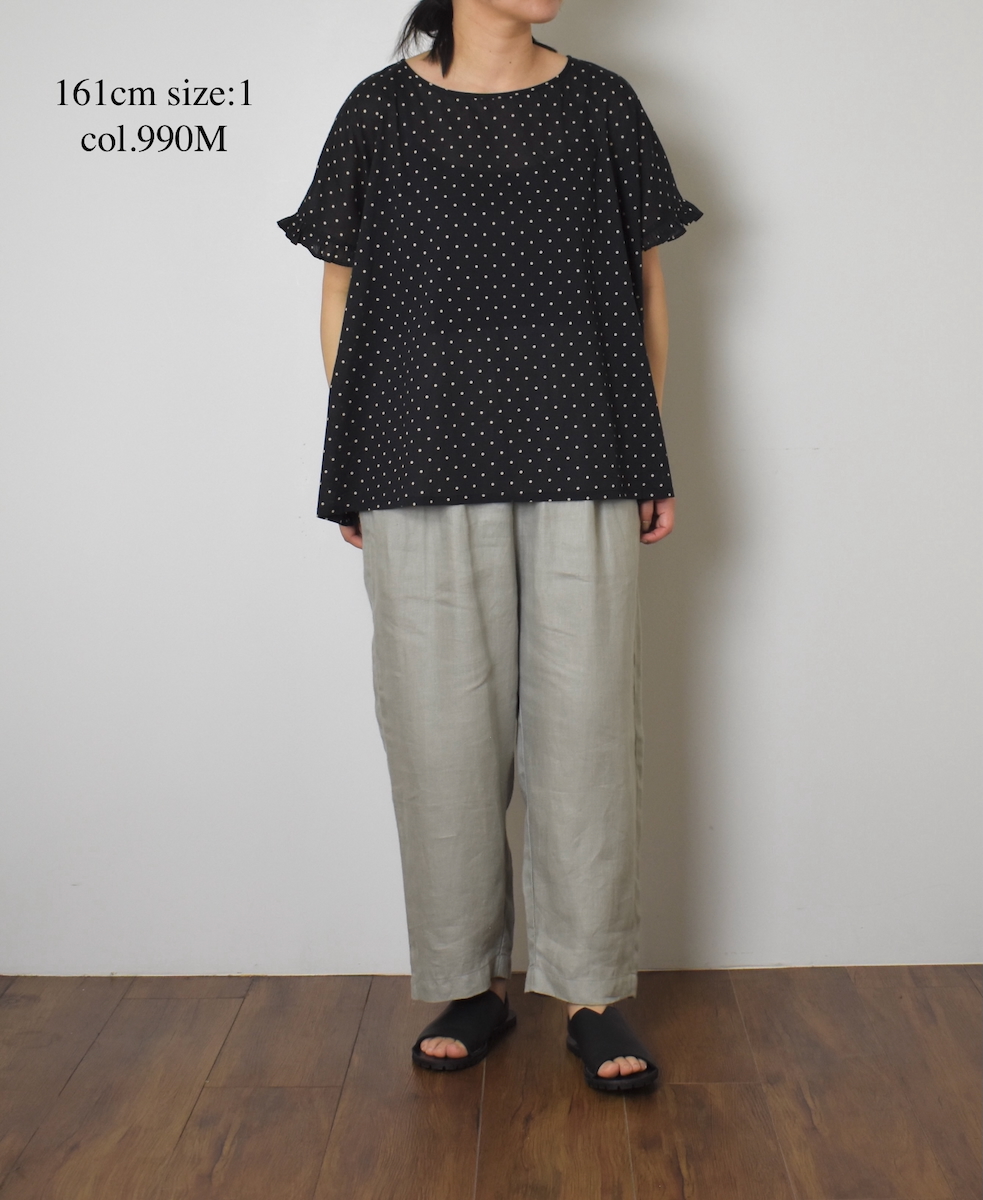 NSL24012 (ブラウス) 80s COTTON VOILE DOT PRINT GATHERED SMOCK