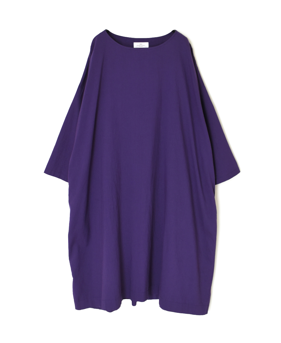 NSL25033(ワンピース) 60s CAMBRIC PLAIN CREW-NECK BACK SIDE GATHERED DRESS WITH LINING