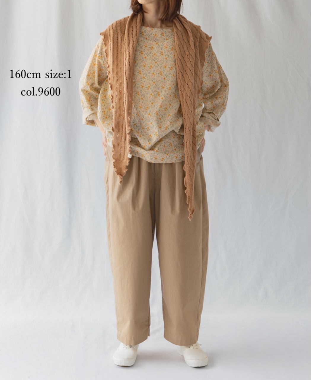 INAM2513FD(スモック) COTTON FLOWER PRINT UTILITY BOAT NECK SMOCK