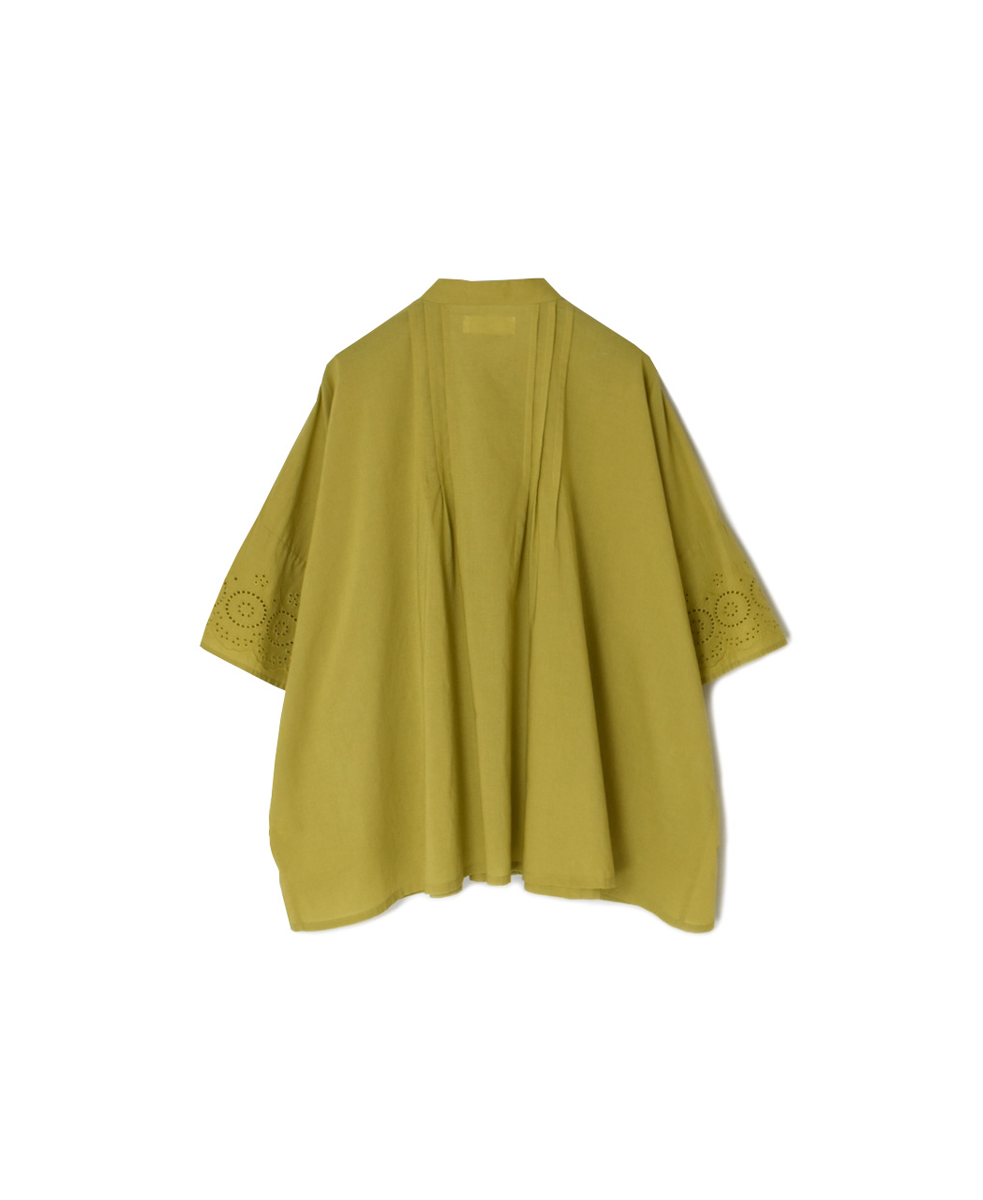 INSL24221 (シャツ) 80s VOILE PLAIN WITH CUT WORK LACE BANDED COLLAR PINTUCK SHIRT