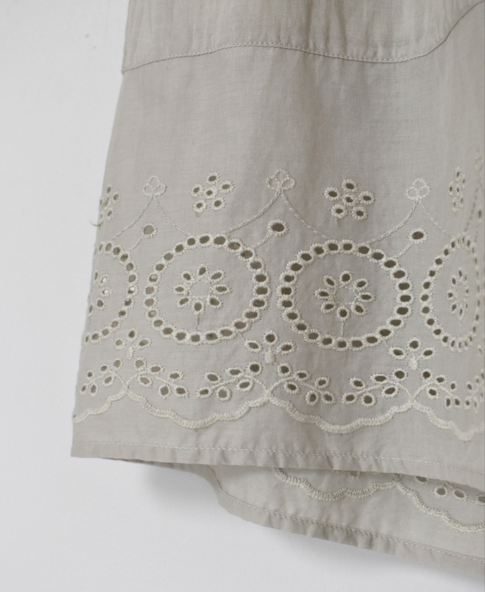 INSL23224 (パンツ) 80s VOILE PLAIN WITH CUT WORK LACE EASY PANTS