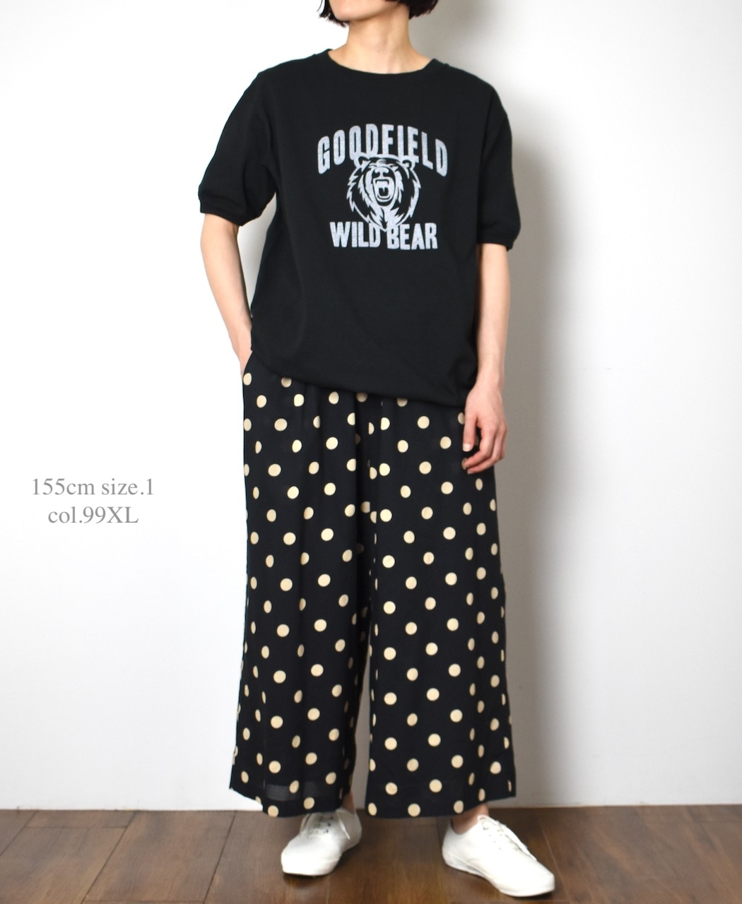 NSL22016 (パンツ) COTTON VOILE DOT PRINT WIDE EASY PANTS