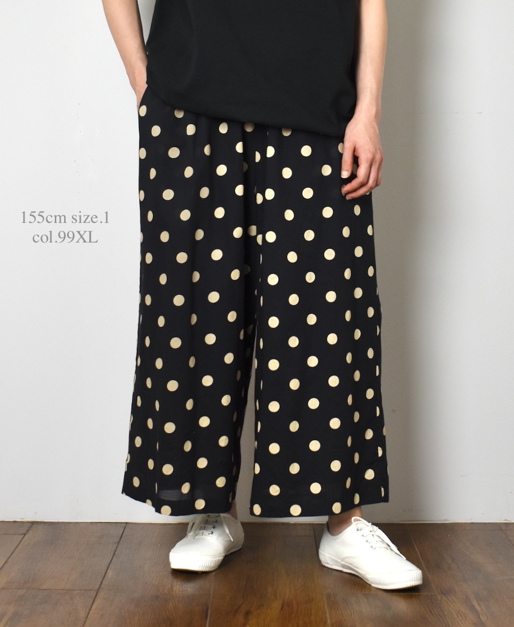 NSL22016 (パンツ) COTTON VOILE DOT PRINT WIDE EASY PANTS