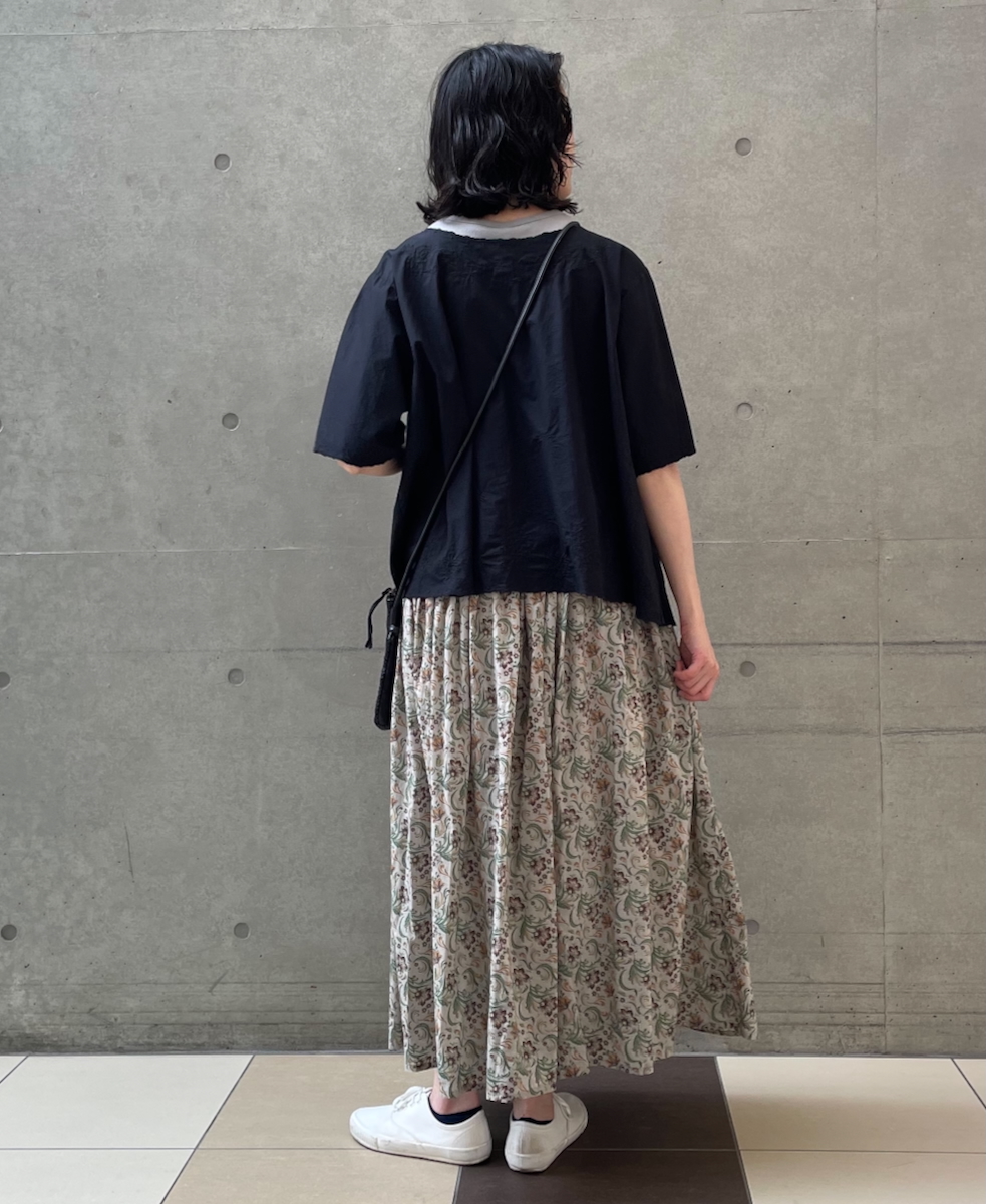 INSL25232(シャツ) 60s POPLIN PLAIN WITH CUT WORK EMBROIDERY BACK OPENING S/SL SMOCK