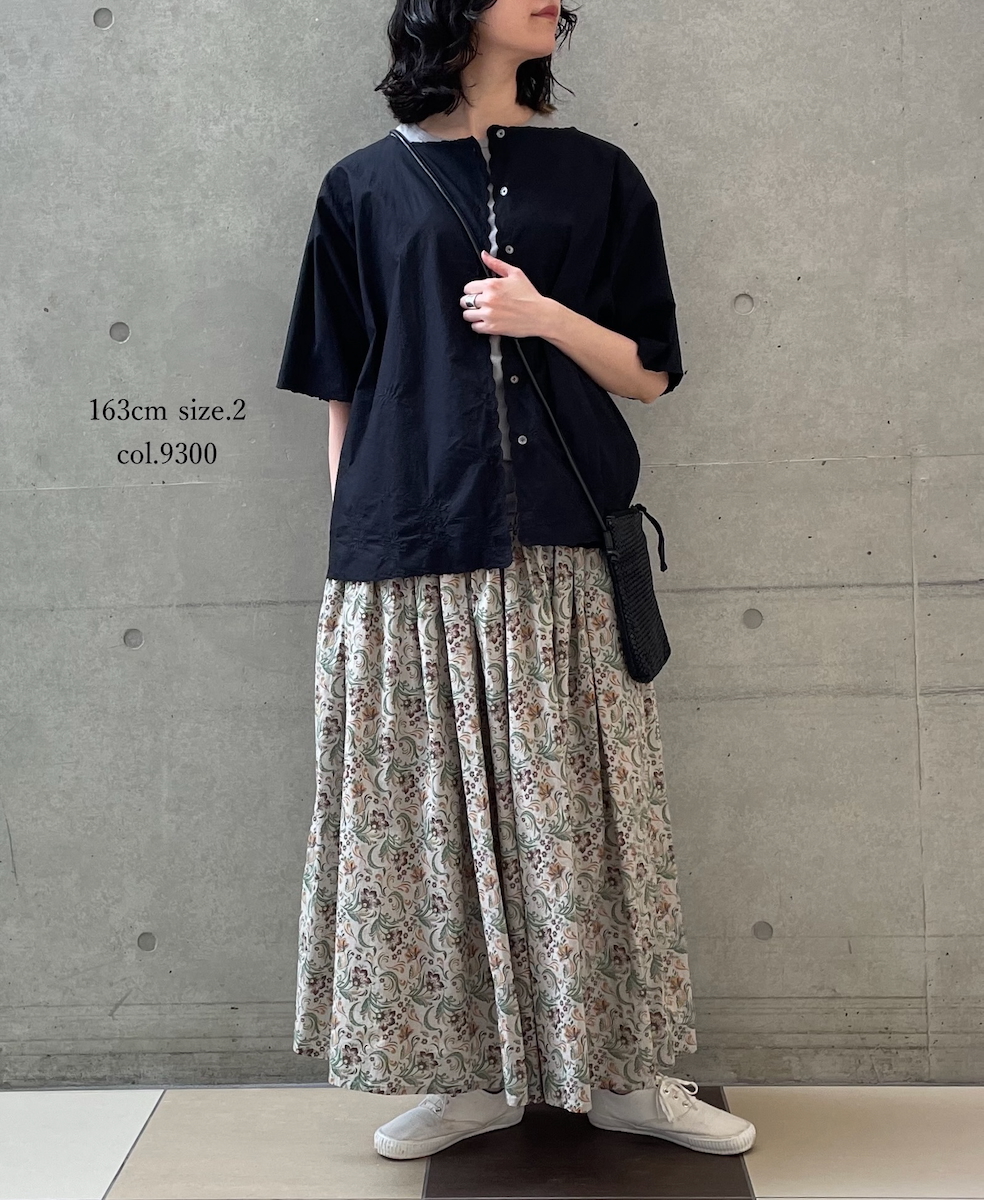 NSL25095(スカート) 80s VOILE PAISLEY FLOWER PRINT GATHERD SKIRT