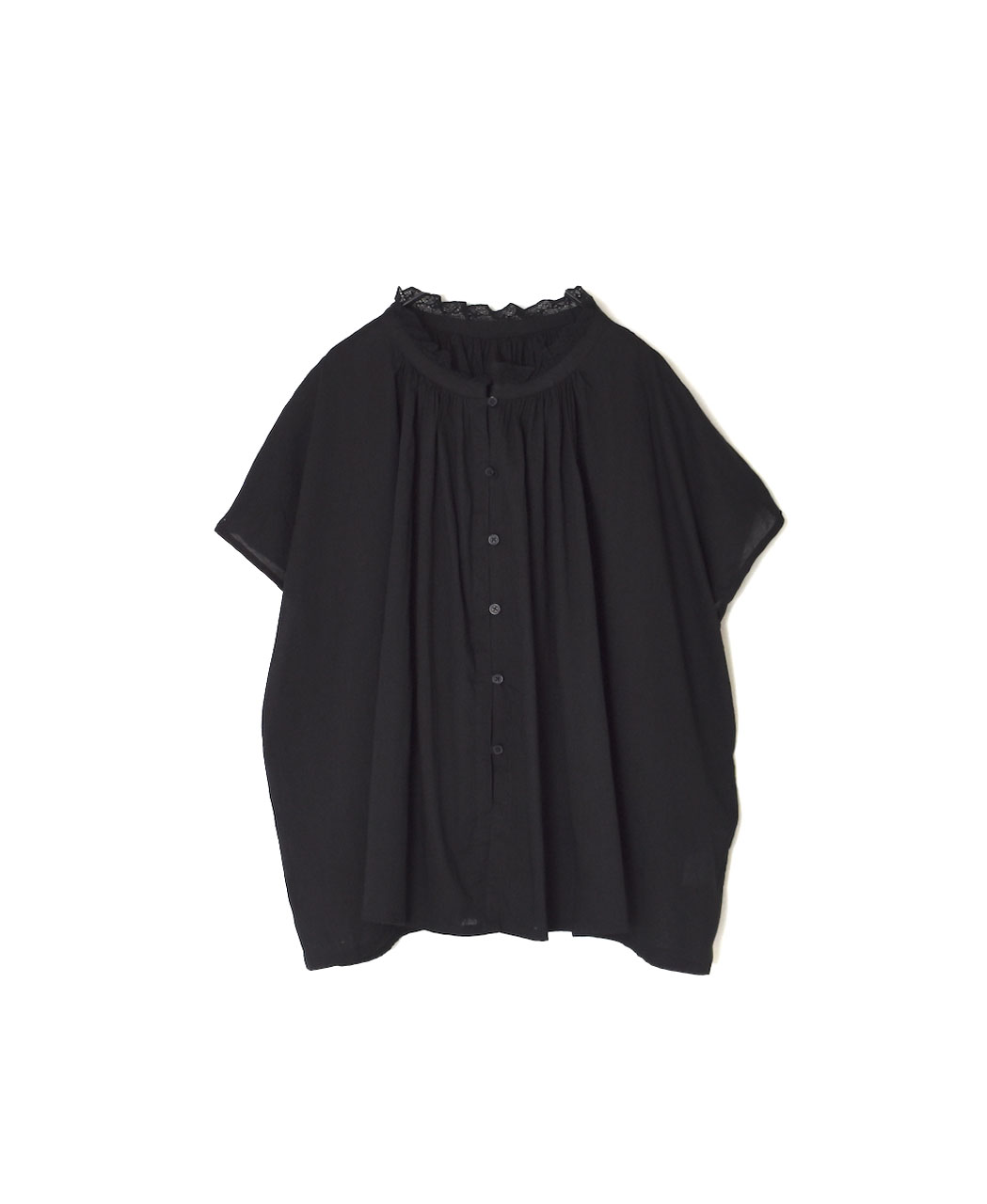 NSL25061(ブラウス) VOILE LACE NECK LACE GATHERED SMOCK