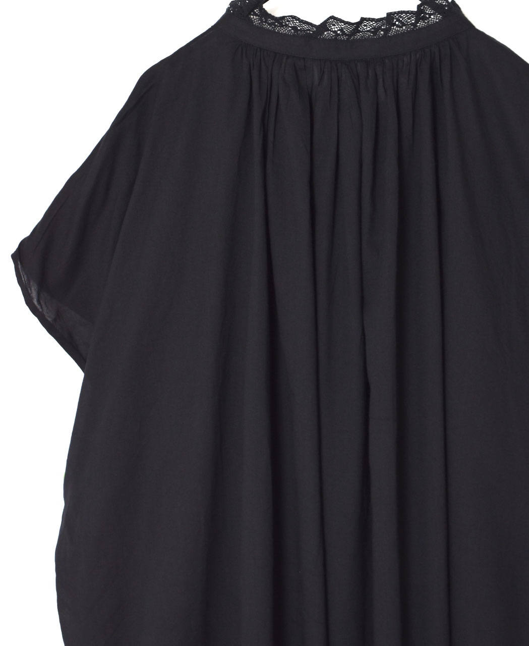 NSL25061(ブラウス) VOILE LACE NECK LACE GATHERED SMOCK