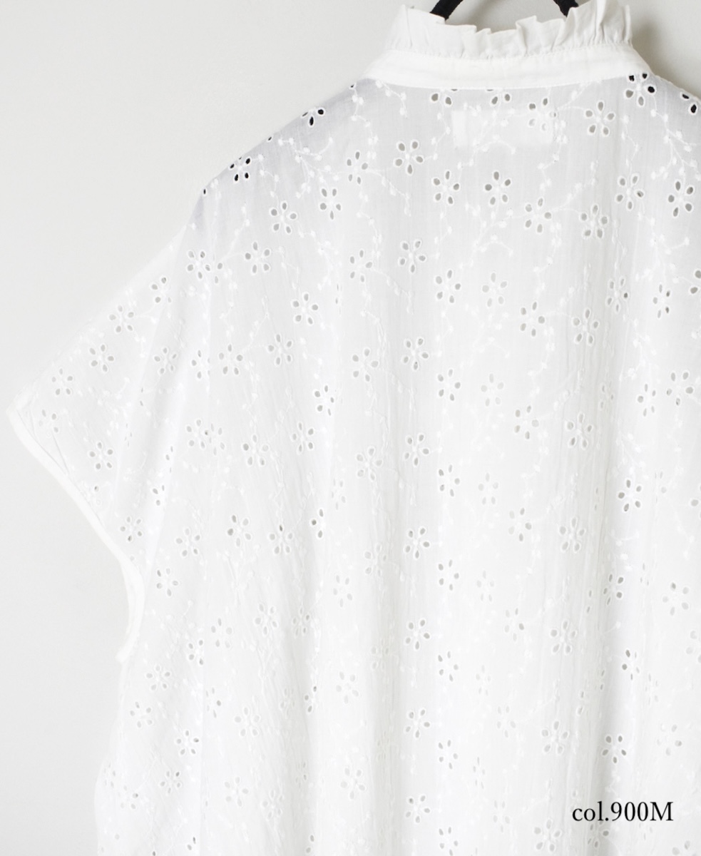 NSL25071(シャツ) ALL HEMLA FRILL CPLLAR FRENCH/SL SHIRT